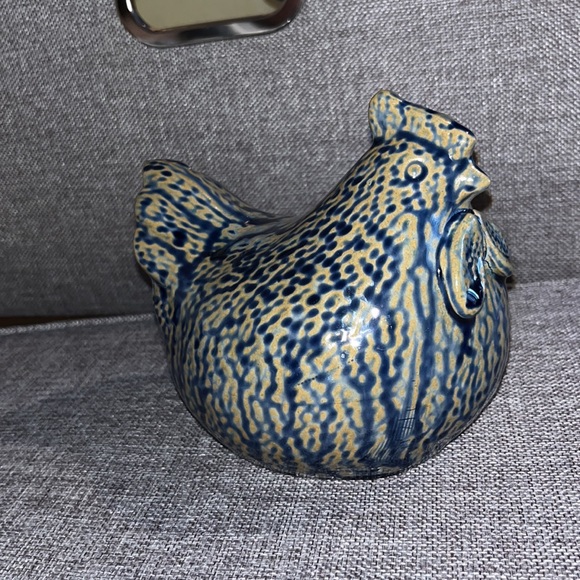 Ceramic rooster Cobalt Blue and beige - Picture 3 of 6